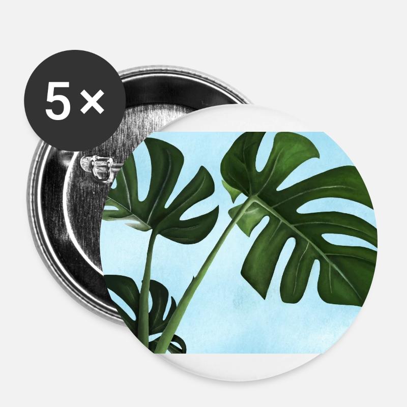 Monstera plant - Buttons large 2.2''/56 mm (5-pack) - white