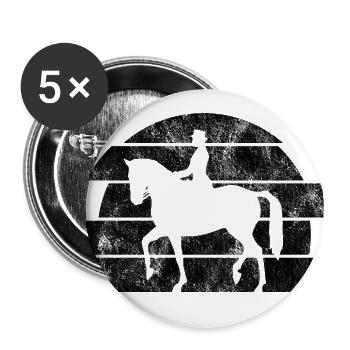 Dressur Dressurreiten Dressurreiter Reiten Pferd - Buttons groß 56 mm (5er Pack) - Weiß - Vorne