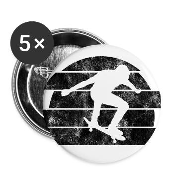 Skateboarder Skateboard Skater Skate Skateing - Buttons groß 56 mm (5er Pack) - Weiß - Vorne