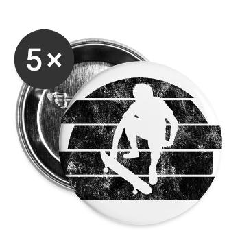 Skateboarder Skateboard Skater Skate Skateing - Lot de 5 grands badges (56 mm) - blanc - Devant