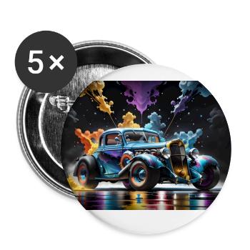 Hot Rod #1 - Buttons groß 56 mm (5er Pack) - Weiß - Vorne