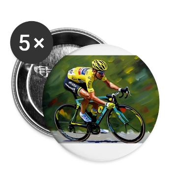 Pedalkraft: Profi-Radfahrer - Buttons groß 56 mm (5er Pack) - Weiß - Vorne