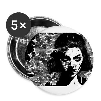 Trinity #1 - Buttons large 2.2''/56 mm (5-pack) - white - Front