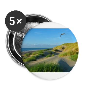 Dunes de la mer du Nord - Lot de 5 grands badges (56 mm) - blanc - Devant