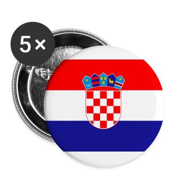 Croatia Croatian flag flag - Buttons large 2.2''/56 mm (5-pack) - white - Front