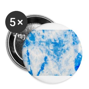 Tie Dye Aquarell Schönes buntes Muster - Buttons groß 56 mm (5er Pack) - Weiß - Vorne