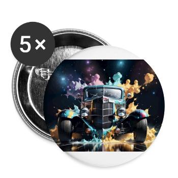 Hot Rod #2 - Buttons groß 56 mm (5er Pack) - Weiß - Vorne