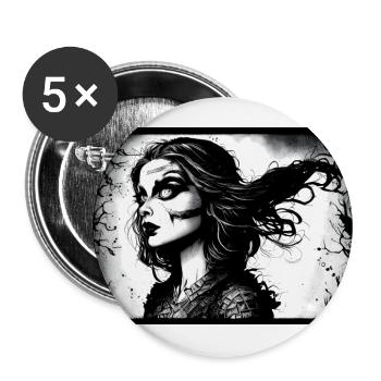 Alice #6 - Lot de 5 grands badges (56 mm) - blanc - Devant