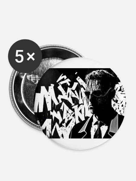 Agent #3 - Buttons groß 56 mm (5er Pack) - Weiß