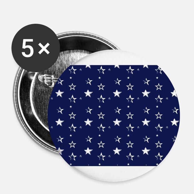 Starry Night - Buttons large 2.2''/56 mm (5-pack) - white
