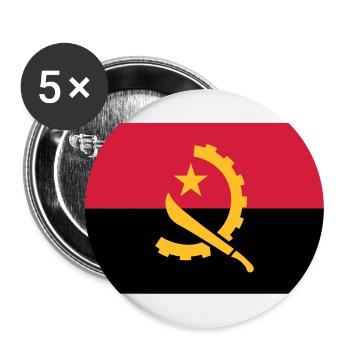Drapeau angolais - Lot de 5 grands badges (56 mm) - blanc - Devant