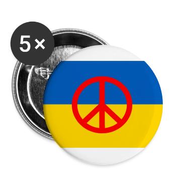 Ukraine - Buttons groß 56 mm (5er Pack) - Weiß - Vorne