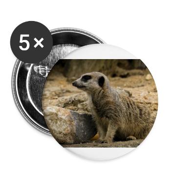 Suricate perché sur un rocher Photographie - Lot de 5 grands badges (56 mm) - blanc - Devant