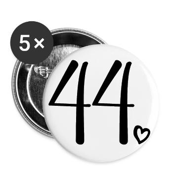 Cute Number 44, 44 Years Old, 44th Birthday Gift - Buttons large 2.2''/56 mm (5-pack) - white - Front
