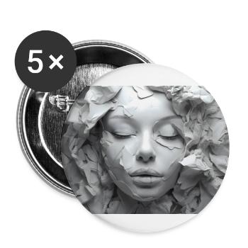 Schüchterne Frau - Buttons groß 56 mm (5er Pack) - Weiß - Vorne