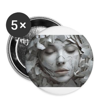 Shy woman - Buttons large 2.2''/56 mm (5-pack) - white - Front