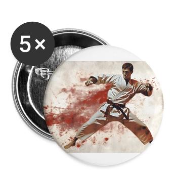 Karaté Fighter Karaté Kämpfer - Lot de 5 grands badges (56 mm) - blanc - Devant