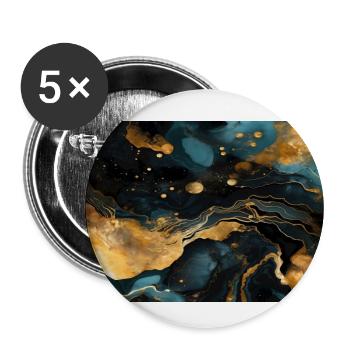 Marmor Naturstein Textur - Buttons groß 56 mm (5er Pack) - Weiß - Vorne