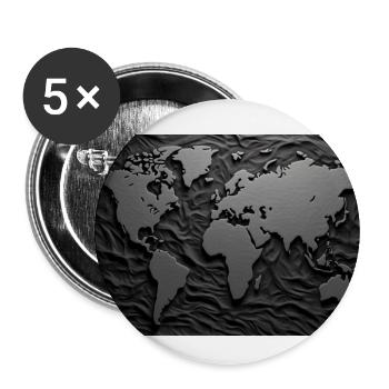 World map - Buttons large 2.2''/56 mm (5-pack) - white - Front
