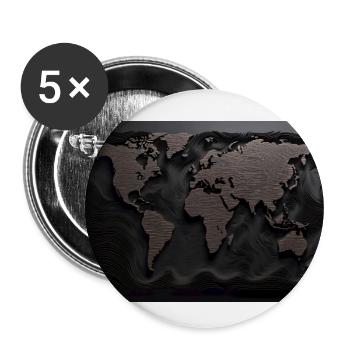 World Map Vintage - Buttons large 2.2''/56 mm (5-pack) - white - Front
