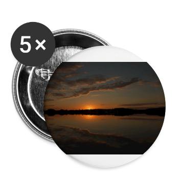 Sunset over the lake. - Buttons large 2.2''/56 mm (5-pack) - white - Front