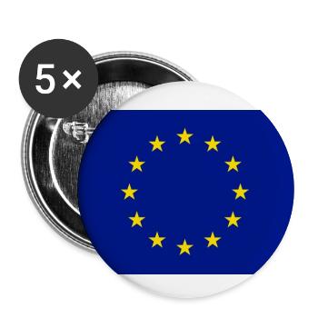 Drapeau européen - Lot de 5 grands badges (56 mm) - blanc - Devant