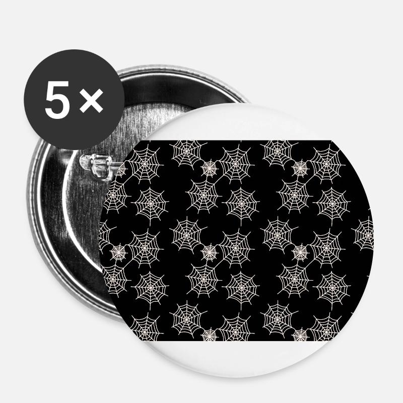 spider web pattern - Buttons large 2.2''/56 mm (5-pack) - white