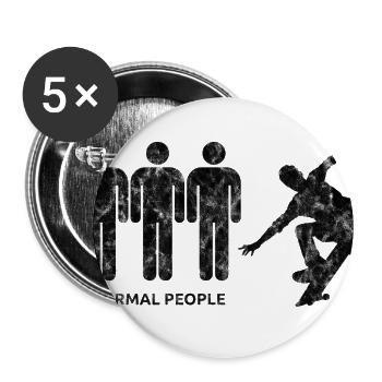 Skateboarder Skateboard Skater Skate Skateing - Buttons groß 56 mm (5er Pack) - Weiß - Vorne