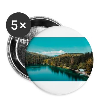 Fusine - Lot de 5 grands badges (56 mm) - blanc - Devant