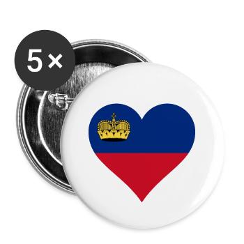 Liechtenstein liechtensteiner Flagge Fahne - Buttons groß 56 mm (5er Pack) - Weiß - Vorne