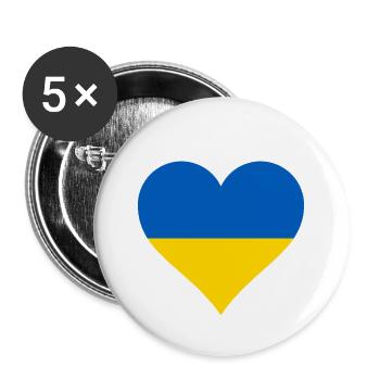 Ukraine Ukrainian Flag Flag - Buttons large 2.2''/56 mm (5-pack) - white - Front