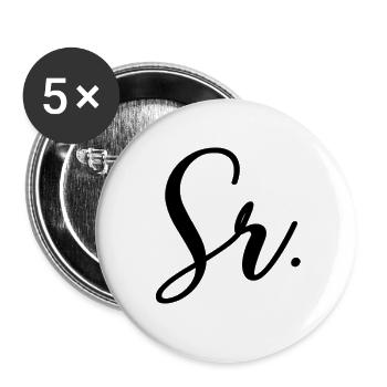 Sr. Engagement Gift Groom To Be Wedding Party - Buttons large 2.2''/56 mm (5-pack) - white - Front