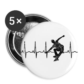 Skateboarder Skateboard Skater Skate Skateing ECG - Buttons large 2.2''/56 mm (5-pack) - white - Front