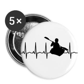 Paddeln Boot EKG Paddel Kajak Kayak Kanu Rudern - Buttons groß 56 mm (5er Pack) - Weiß - Vorne
