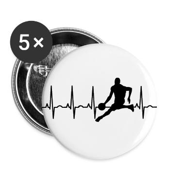 Basket basket basket joueur de basket-ball EKG - Lot de 5 grands badges (56 mm) - blanc - Devant