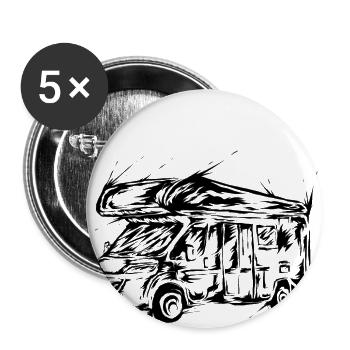 Caravan Camping - Buttons large 2.2''/56 mm (5-pack) - white - Front