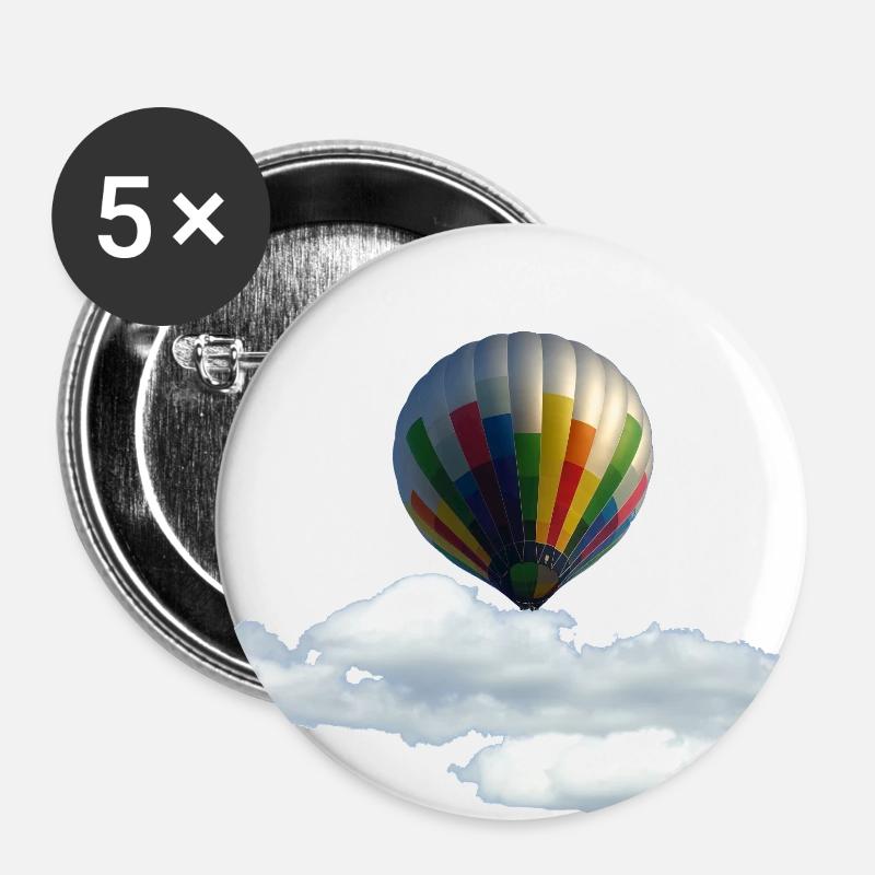Heissluftballon - Buttons groß 56 mm (5er Pack) - Weiß