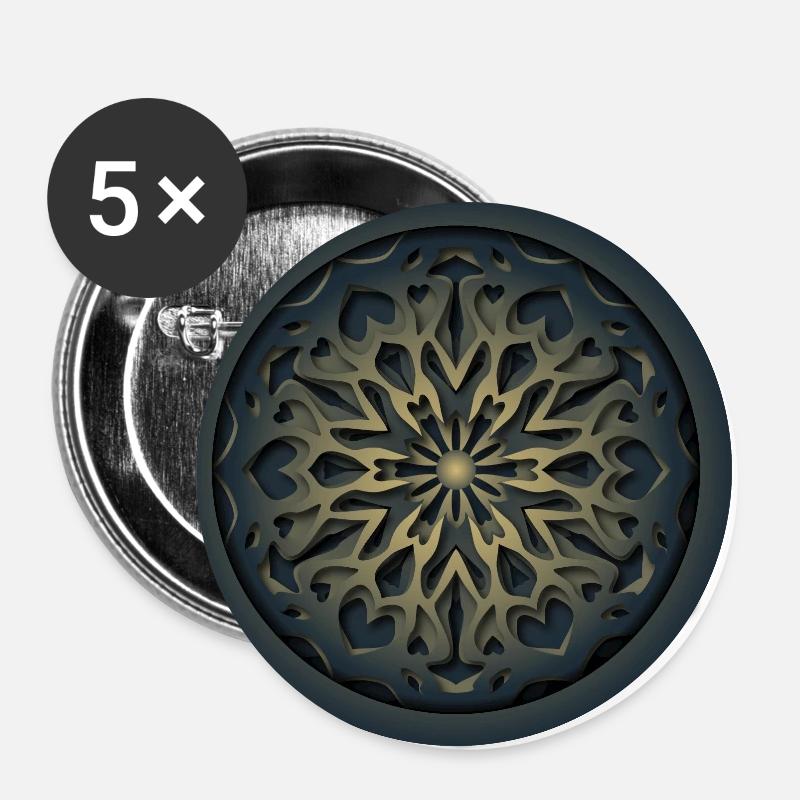 Laserschneiden Ornament - Buttons groß 56 mm (5er Pack) - Weiß