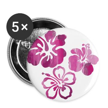 Fleur,Lotus,Peinture,Fleurs,rose,rose,fleur - Lot de 5 grands badges (56 mm) - blanc - Devant