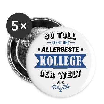 So toll sieht der allerbeste Kollege der Welt aus! - Buttons groß 56 mm (5er Pack) - Weiß - Vorne