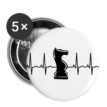Chess Player Chess Chess Piece ECG Checkmate - Buttons large 2.2''/56 mm (5-pack) - white - Front