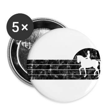 Dressur Dressurreiten Dressurreiter Reiten Pferd - Buttons groß 56 mm (5er Pack) - Weiß - Vorne
