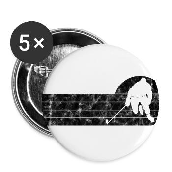 Hockey sur glace de style rétro ou vintage pour les enfants - Lot de 5 grands badges (56 mm) - blanc - Devant