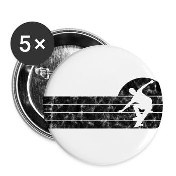 Skateboarder Skateboard Skater Skate Skate Skateing ADN - Lot de 5 grands badges (56 mm) - blanc - Devant