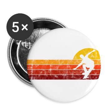 Skateboarder Skateboard Skater Skate Skateing - Buttons groß 56 mm (5er Pack) - Weiß - Vorne