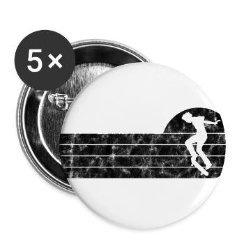 Skateboarder Skateboard Skater Skate Skateing - Buttons large 2.2''/56 mm (5-pack) - white - Front