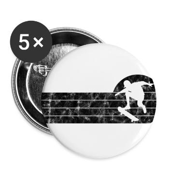 Skateboarder Skateboard Skater Skate Skateing - Lot de 5 grands badges (56 mm) - blanc - Devant