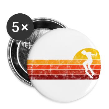 Skateboarder Skateboard Skater Skate Skateing - Buttons large 2.2''/56 mm (5-pack) - white - Front