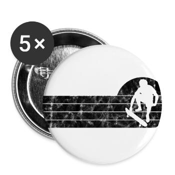 Skateboarder Skateboard Skater Skate Skateing - Buttons groß 56 mm (5er Pack) - Weiß - Vorne