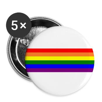 Rainbow flag rainbow flag - Buttons large 2.2''/56 mm (5-pack) - white - Front
